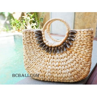 handbags from water hyacinth natural color large